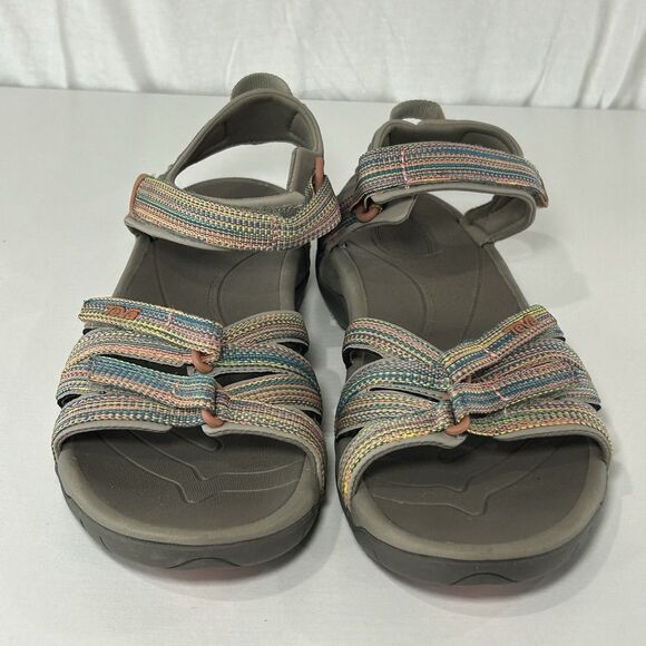 TEVA WOMEN TIRRA TAUPE MULTI STRAPPY SPORTS SANDALS Hiking US 9 - Picture 2 of 6
